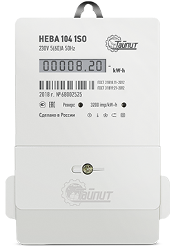 НЕВА 104 1S0 230V 5(60) A Однофазный однотарифный счетчик НЕВА 104 1S0 230V 5(60) A Однофазный однотарифный счетчик