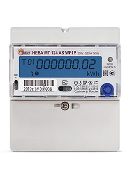 НЕВА МТ 124 AS WF1PC Однофазный многотарифный счётчик<br />
с Wi-Fi модемом