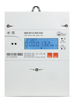 НЕВА МТ 115 AR2S E4PC 5(80) А Однофазный многотарифный счётчик